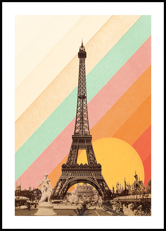 Eiffel Tower Rainbow Plakat - Posterbox