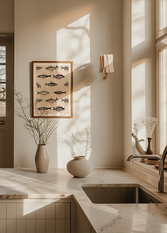 Fishes In Geometrics Nº4 Plakat - Posterbox