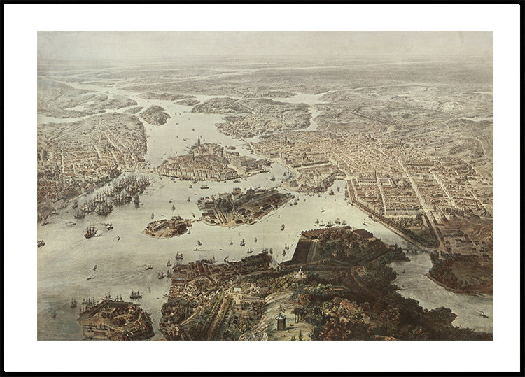 Fogelvue Over Stockholm 1860 Poster - Posterbox.dk