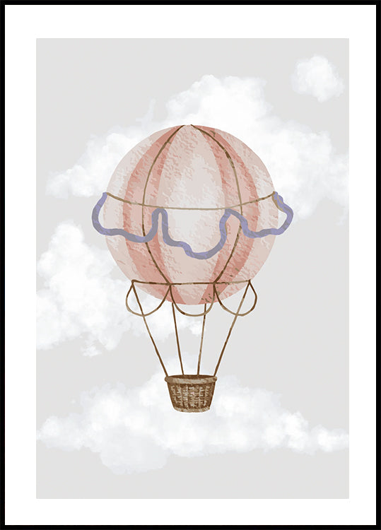 Aquarell-Heißluftballon-Poster - Posterbox.dk