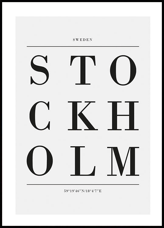 Stockholm Nr. 2 Poster - Posterbox.no