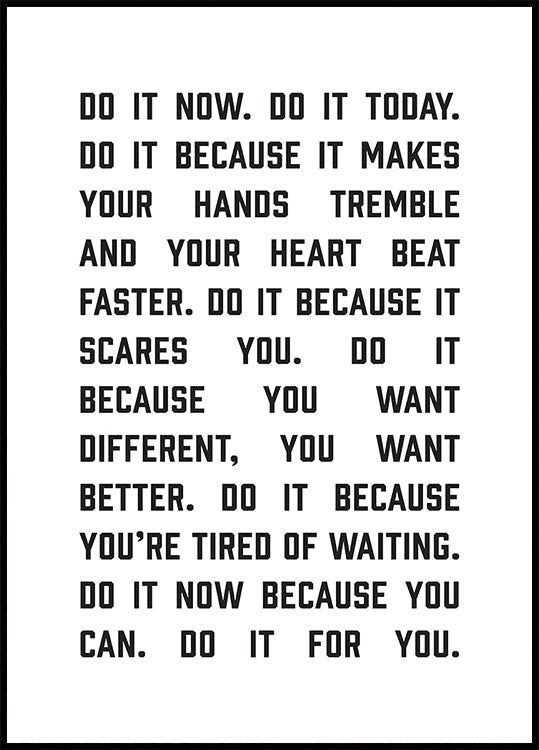 Do It Now Plakat - Posterbox