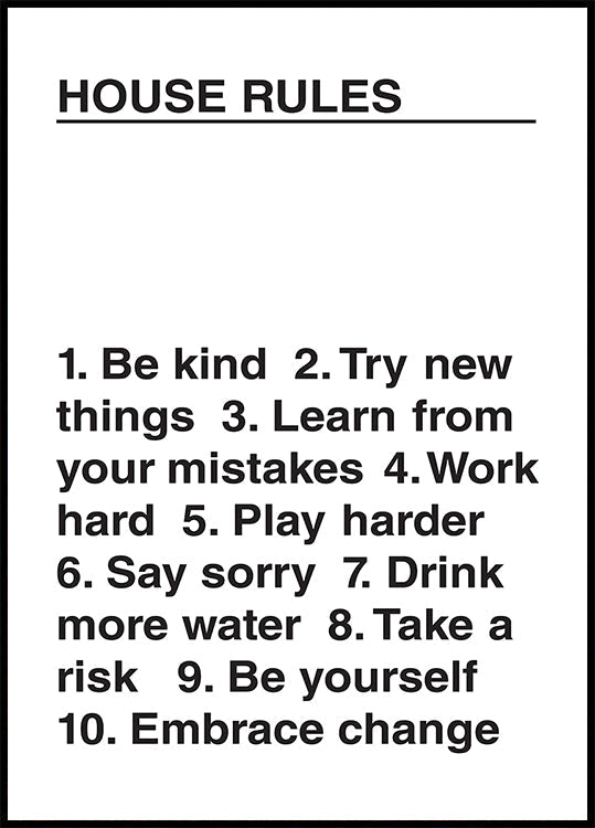House Rules Plakat - Posterbox
