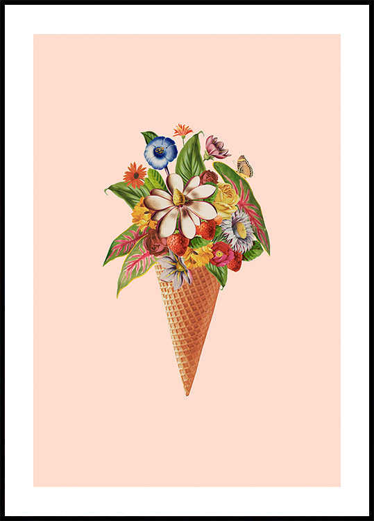 Botanical pink ice cream Plakat - Posterbox