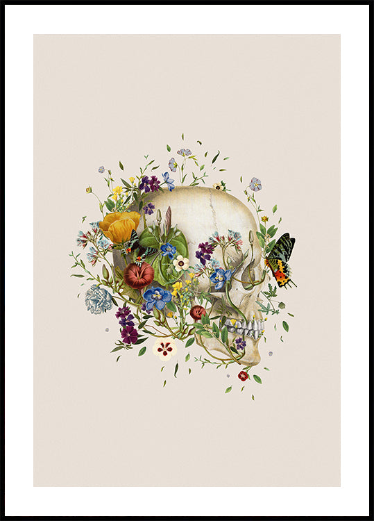 Floral skull Plakat - Posterbox