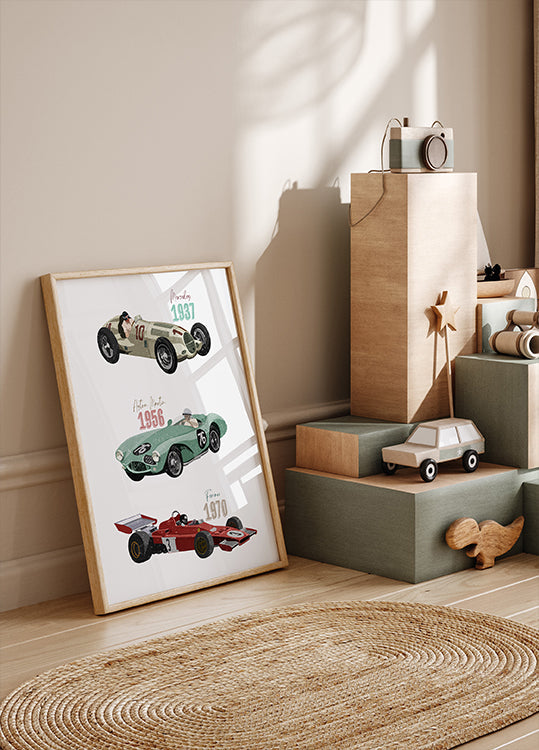Vintage Racecars Plakat - Posterbox