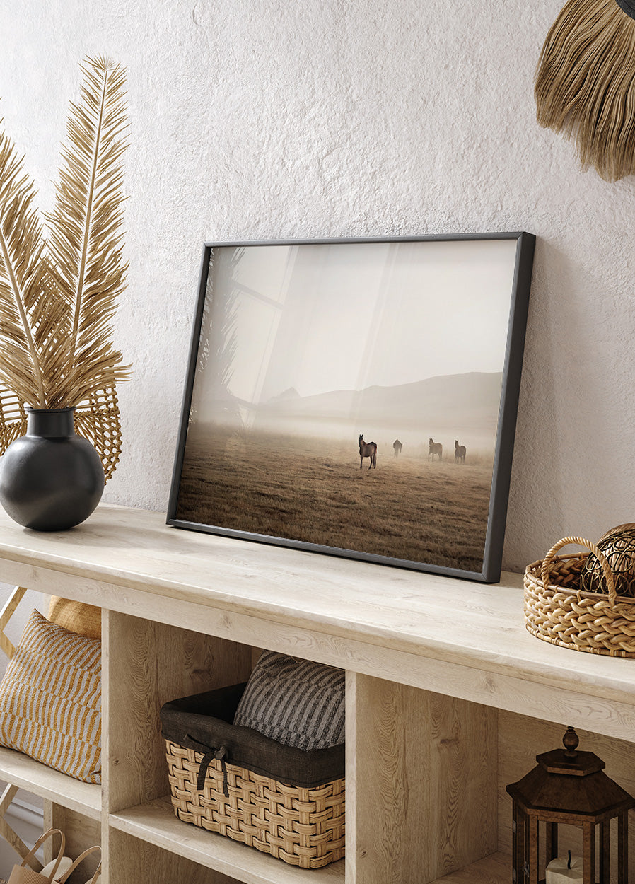 Pferde im Nebel Poster - Posterbox.dk