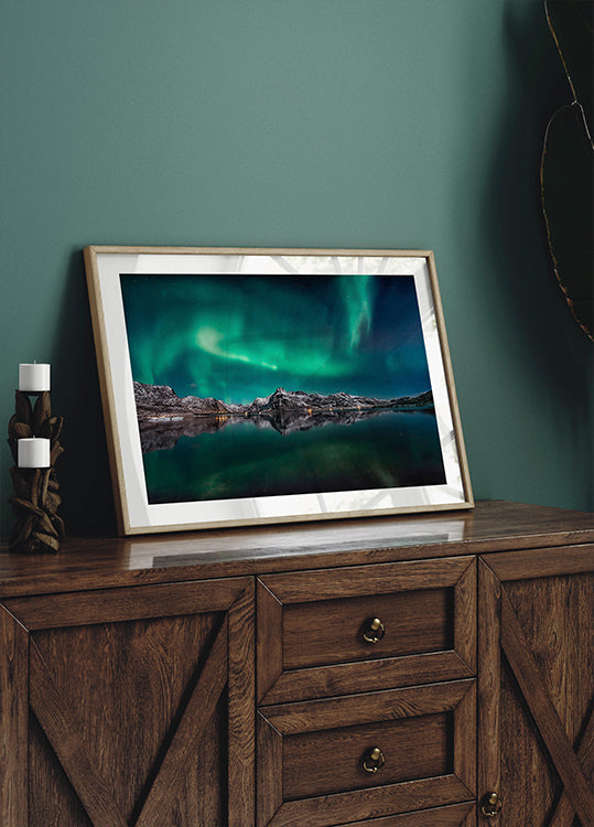 Lofoten Aurora Reflection  Plakat - Posterbox