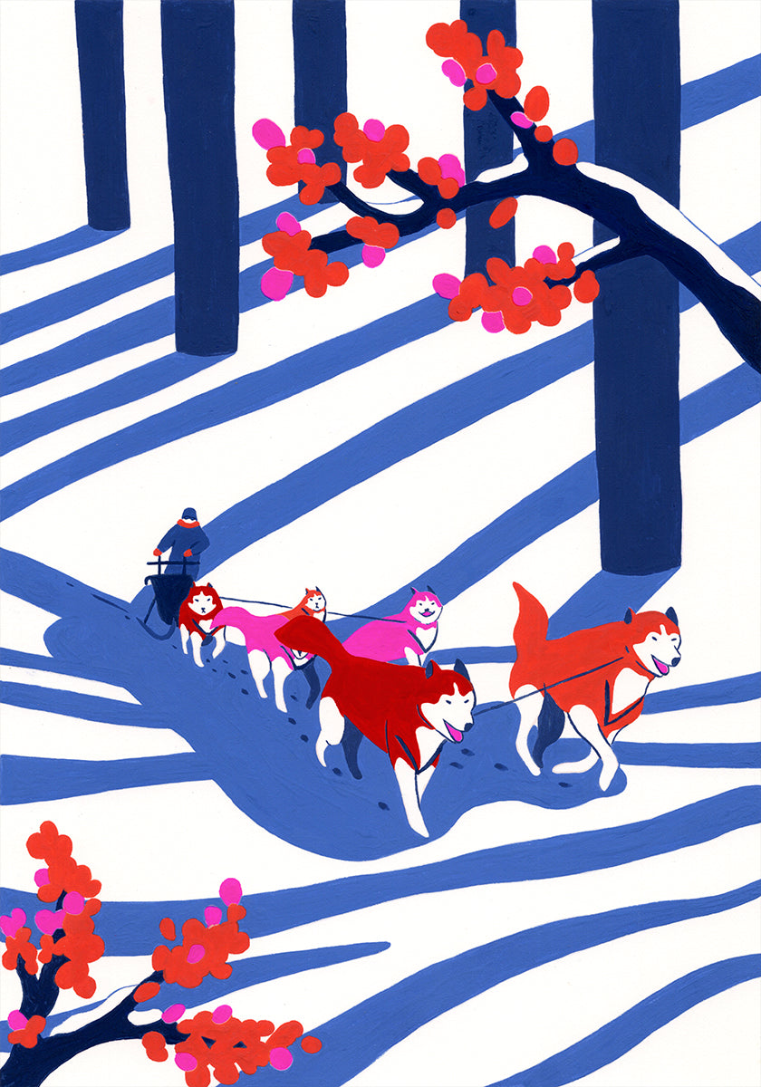 Dog Sled In the Snow Plakat - Posterbox