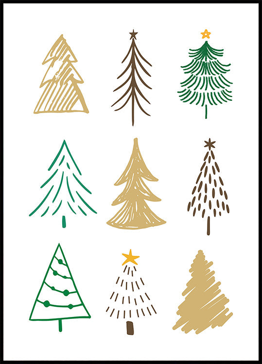 Christmas Trees 1 Plakat - Posterbox
