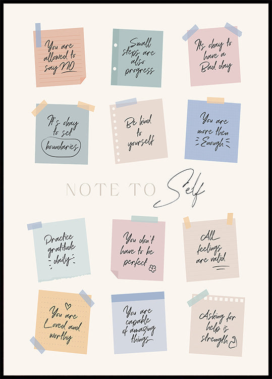 Note To Self Plakat - Posterbox