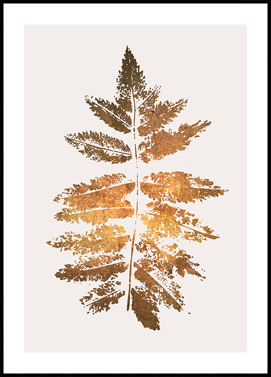 Oak Leaf Print   Gold - Posterbox