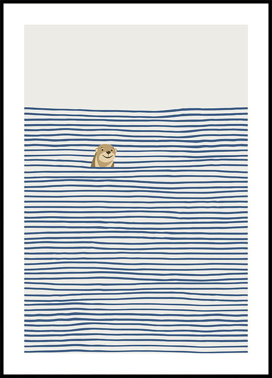 Otter in the Waves Plakat - Posterbox