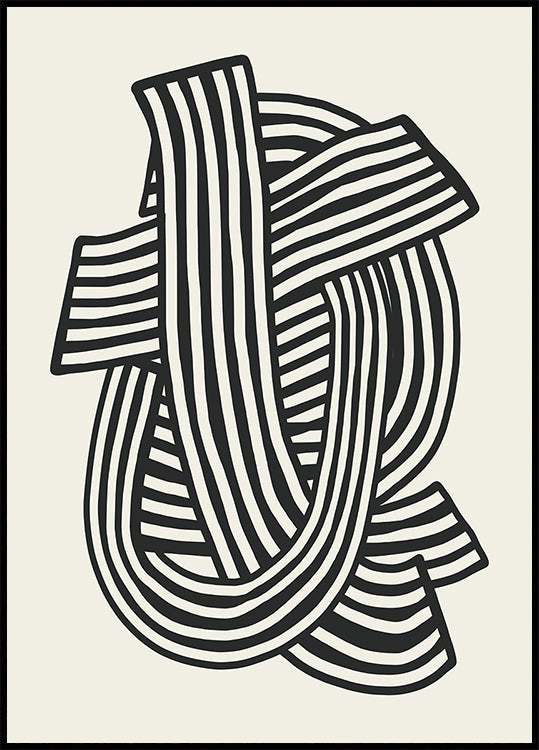 Striped Abstract In Black Plakat - Posterbox