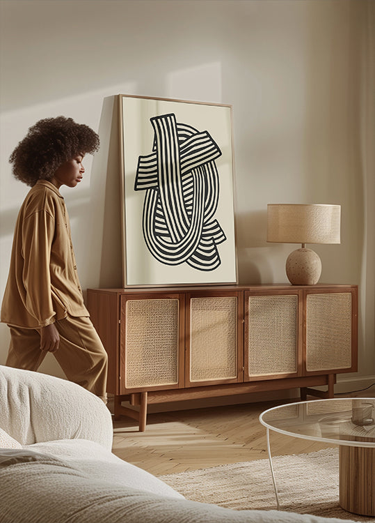 Striped Abstract In Black Plakat - Posterbox