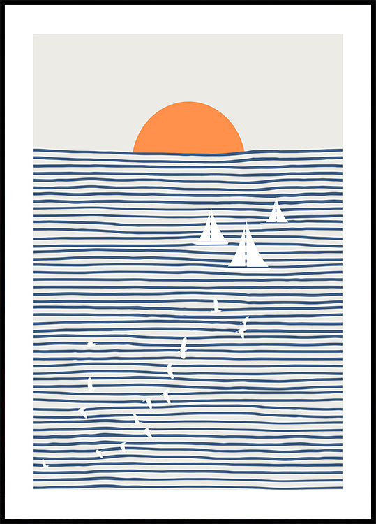 Three White Sails Plakat - Posterbox
