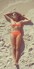 Retro Nostalgic Summer Girl Lying on Beach (NEW) - Posterbox