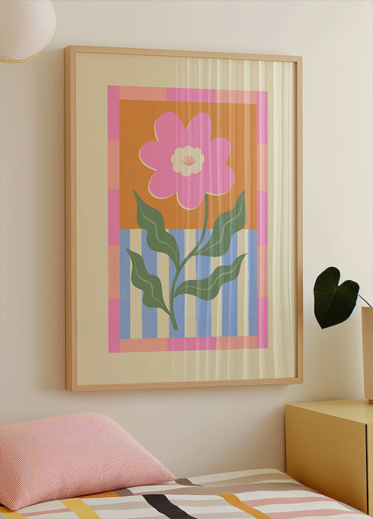 Pink Abstract Flower Plakat - Posterbox