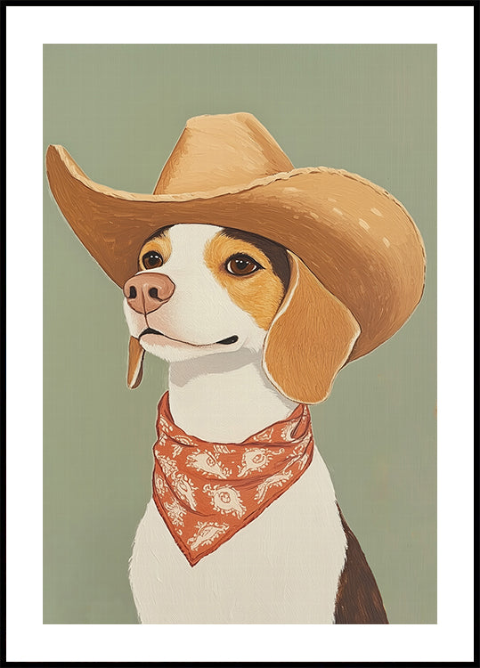 Cowboy Beagle Dog Plakat - Posterbox