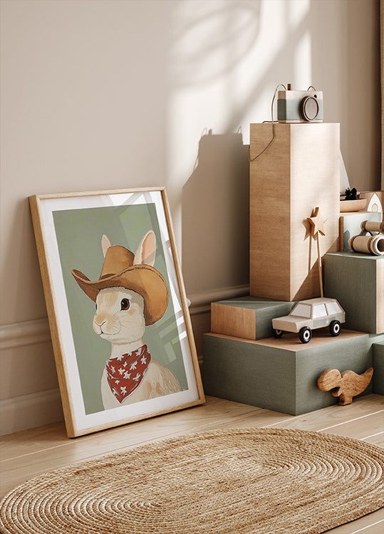 Cowboy Rabbit Plakat - Posterbox
