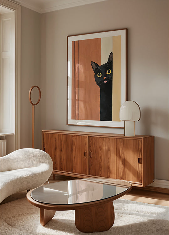 Black Cat Peeking (NEW) - Posterbox