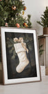 Christmas Stocking with Pine and Ribbon Plakat - Posterbox