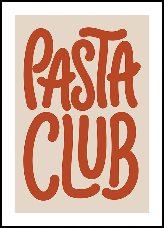 Retro Pasta Club Kitchen Typography (NEW) - Posterbox