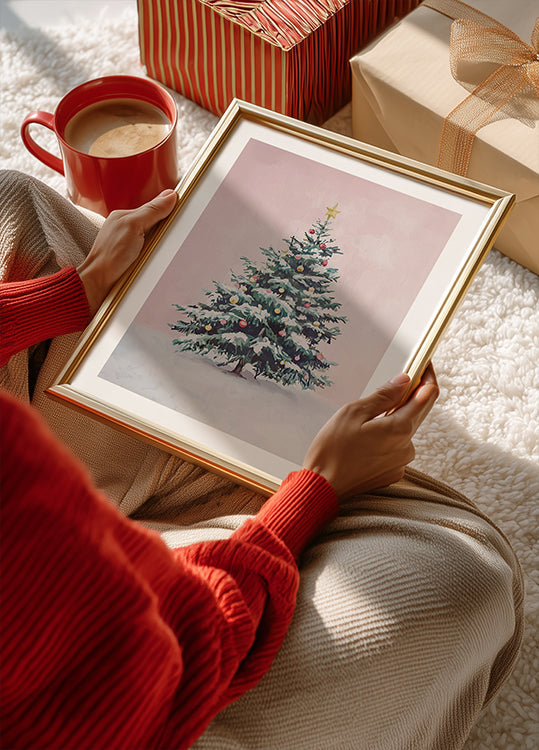Snow-Covered Christmas Tree Plakat - Posterbox