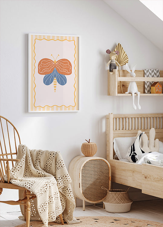 Blue Burnt Orange Moth (NEW) - Posterbox