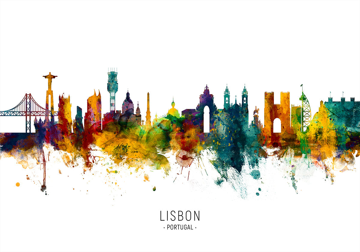 Lisbon Portugal Skyline Plakat - Posterbox