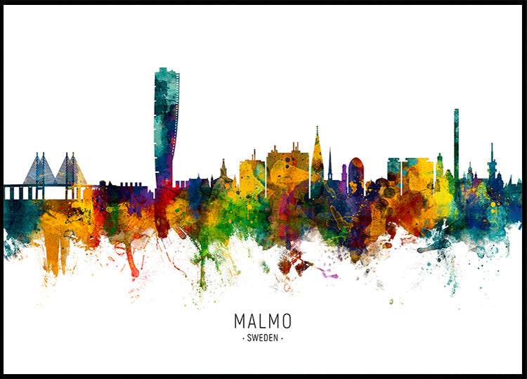 Malmo Sweden Skyline Plakat - Posterbox