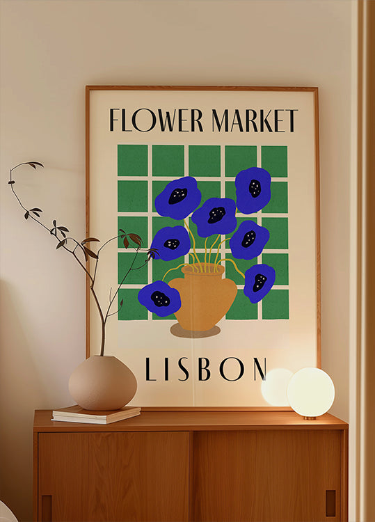 Blumenmarkt Lissabon Portugal Poster