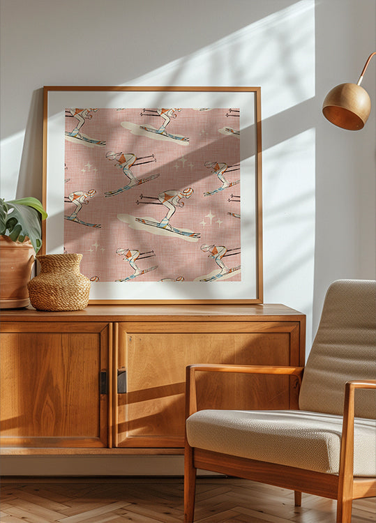 Wintersport Retro Vintage Ski Blue.png Poster