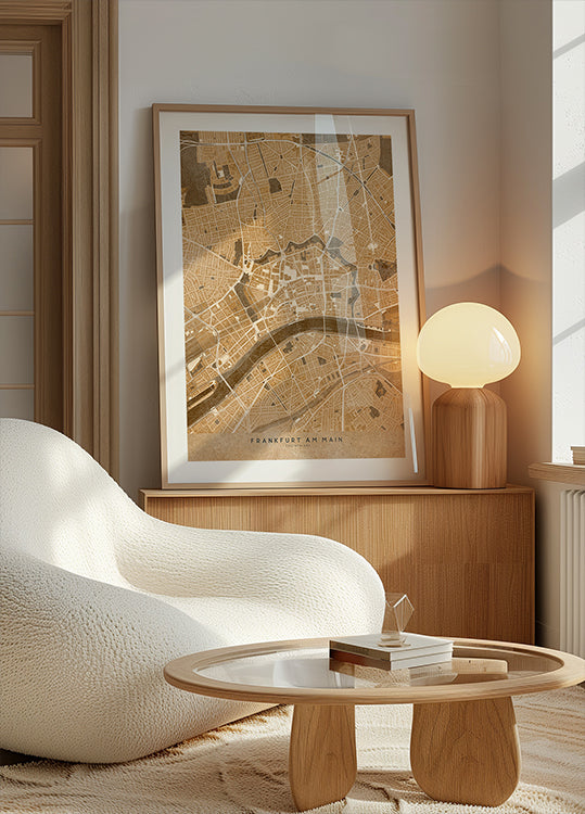 Sepia-Vintage-Karte von Essen, Deutschland, Poster