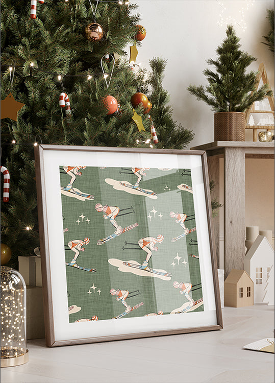 Wintersport Retro Vintage Ski Blue.png Poster