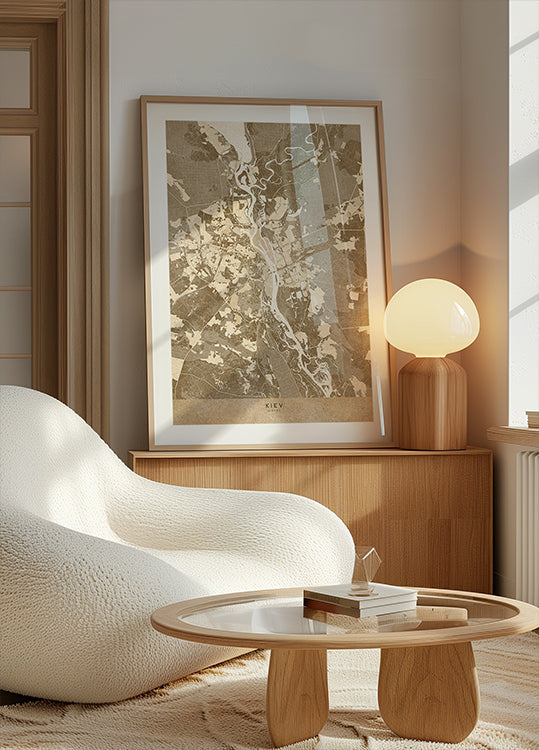 Sepia-Karte von Kiew (Vorkriegszeit) Poster