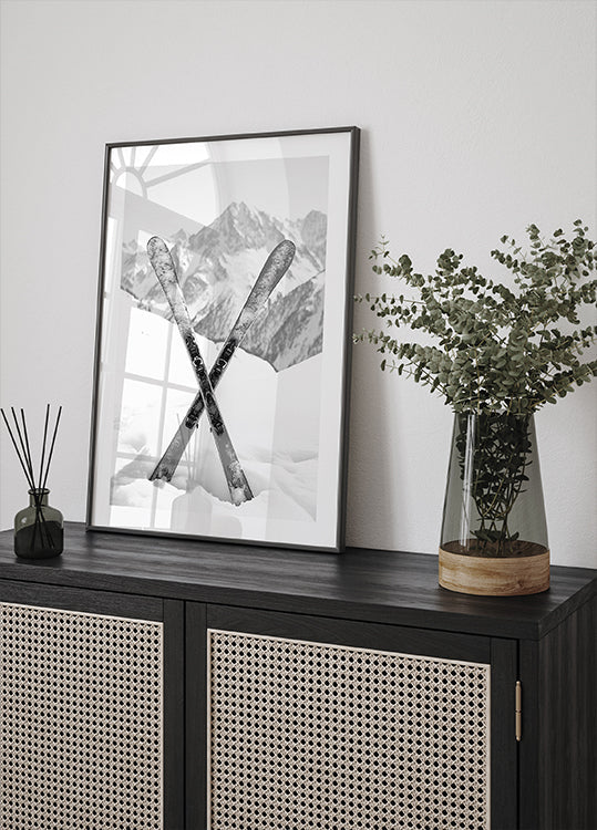 Himmel-Äpfel-Schwarz-Weiß-Poster