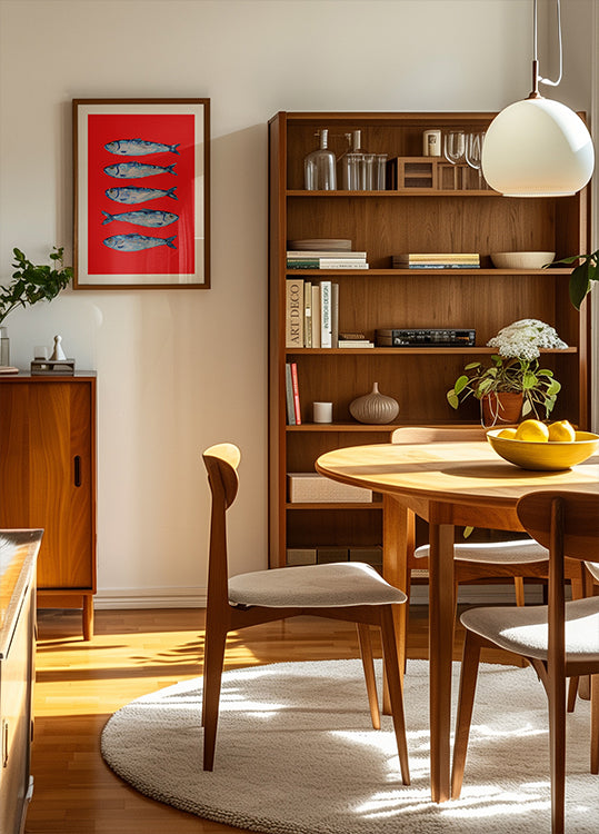 Sardinen-Beeren-Rot-Plakat