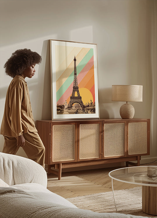 Eiffelturm-Regenbogenplakat