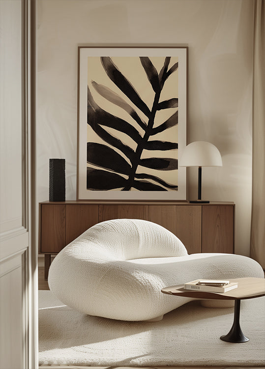 Zweige in Schwarz und Beige im Poster