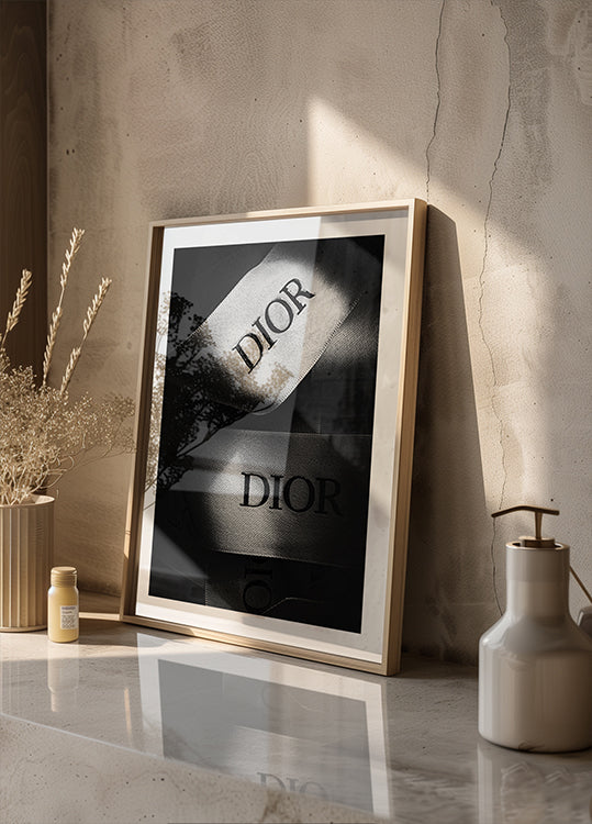 Dior Fashion Ribbons Schwarz-Weiß-Poster