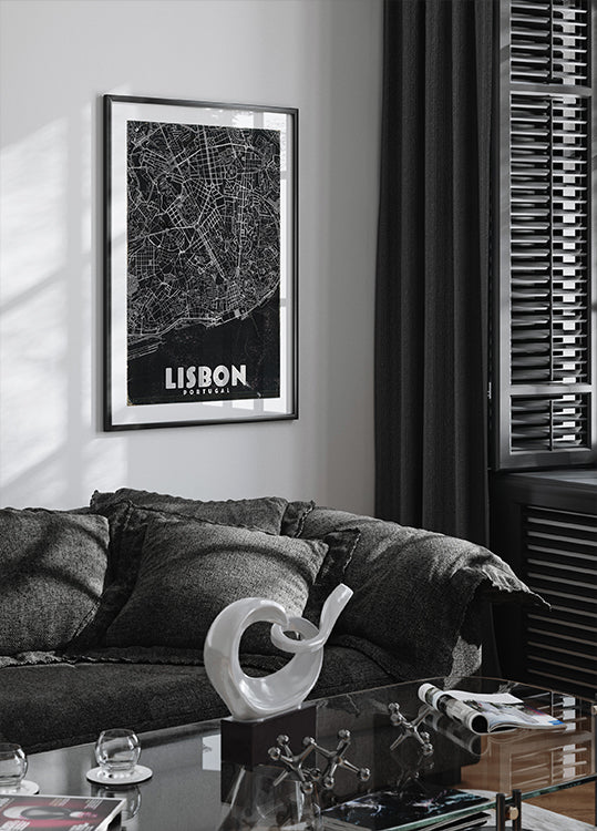 Vintages Reisekarten-Poster Lissabon Portugal