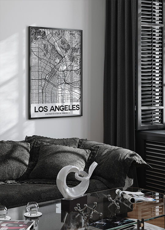 Weißes Poster von Los Angeles