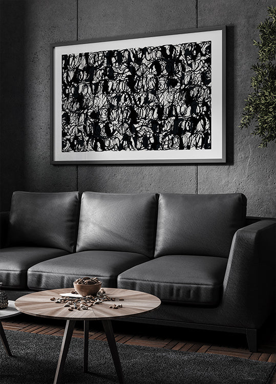 Abstrakte Tintenwirbel Schwarz 2