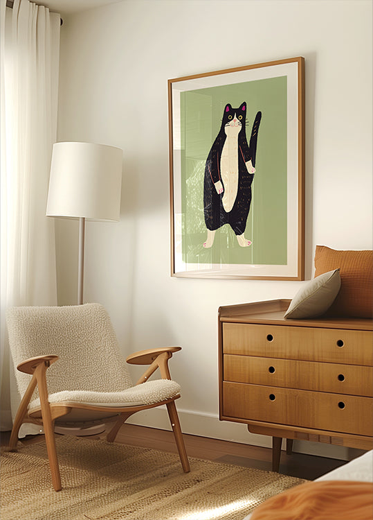 Schwarz-weiße Katze 02 Poster