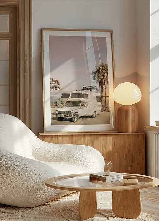 Oldtimer-Wohnmobil geparkt