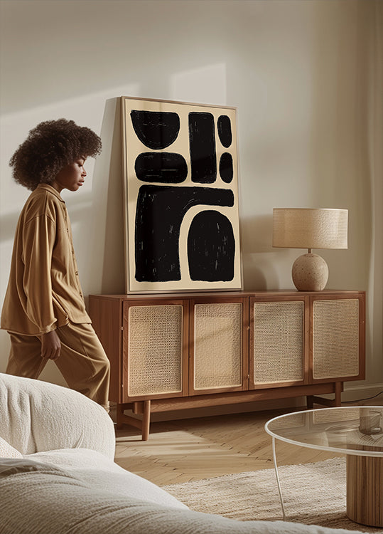 Poster mit auffälligen abstrakten Formen