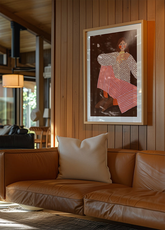 Frau mit der Tasse Tee Poster