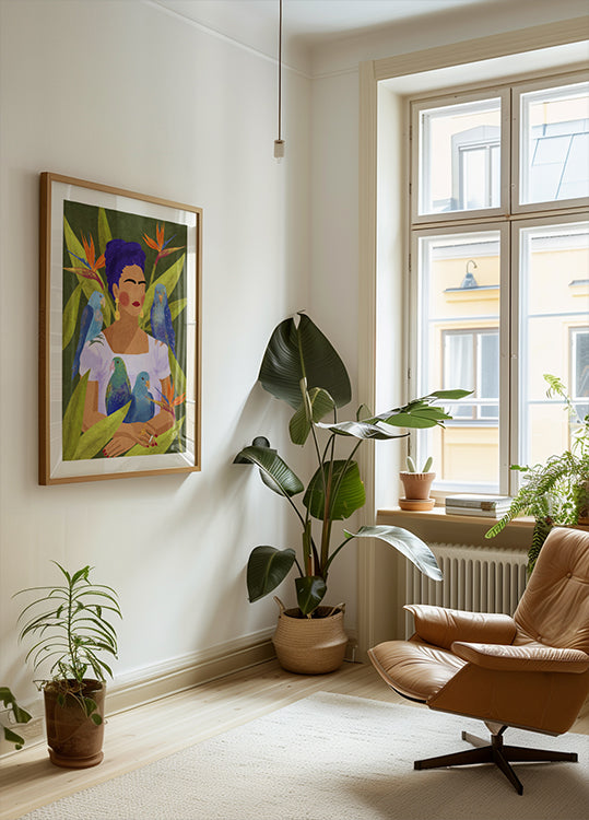 Frida und Vögel Poster
