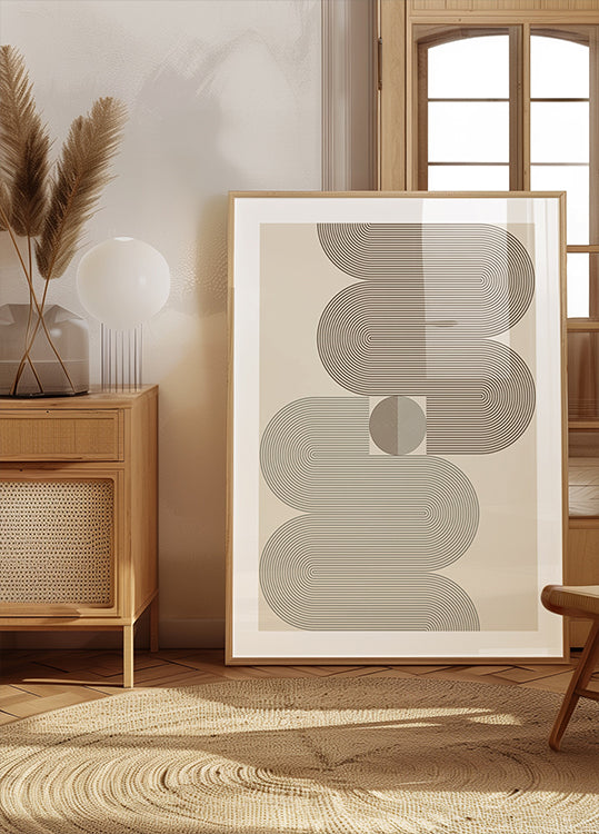 Poster mit geschichteten Bogenlinien